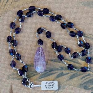Genuine Amethyst necklace with amethyst pendant